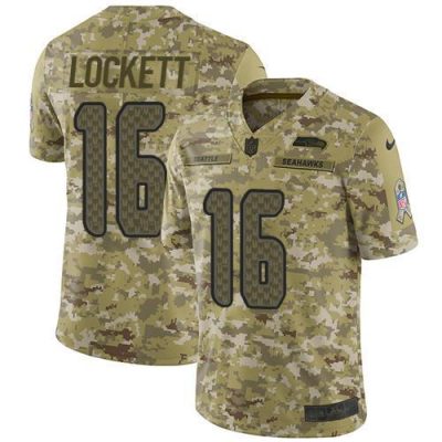 Nike Seahawks #16 Tyler Lockett Camo Stitched NFL Limited 2018 Salute To Service Jersey