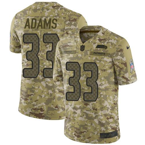 Nike Seahawks #33 Jamal Adams Camo Stitched NFL Limited 2018 Salute To Service Jersey