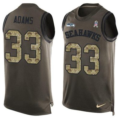 Nike Seahawks #33 Jamal Adams Green Stitched NFL Limited Salute To Service Tank Top Jersey