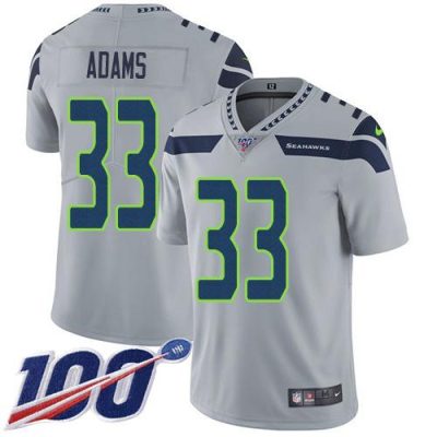Nike Seahawks #33 Jamal Adams Grey Alternate Stitched NFL 100th Season Vapor Untouchable Limited Jersey