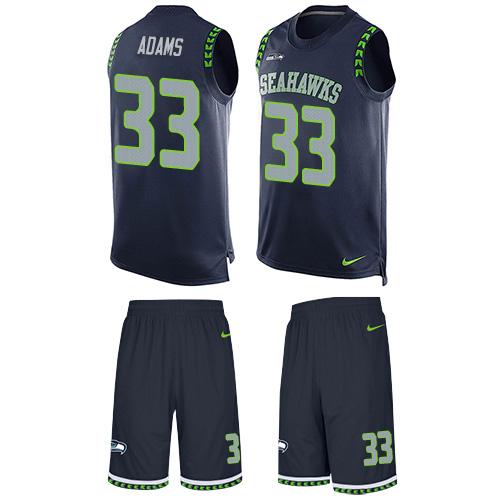 Nike Seahawks #33 Jamal Adams Steel Blue Team Color Stitched NFL Limited Tank Top Suit Jersey
