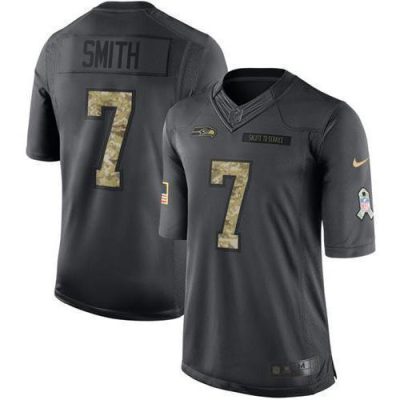 Nike Seahawks #7 Geno Smith Black Stitched NFL Limited 2016 Salute To Service Jersey