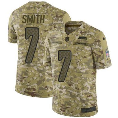 Nike Seahawks #7 Geno Smith Camo Stitched NFL Limited 2018 Salute To Service Jersey