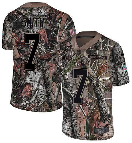 Nike Seahawks #7 Geno Smith Camo Stitched NFL Limited Rush Realtree Jersey