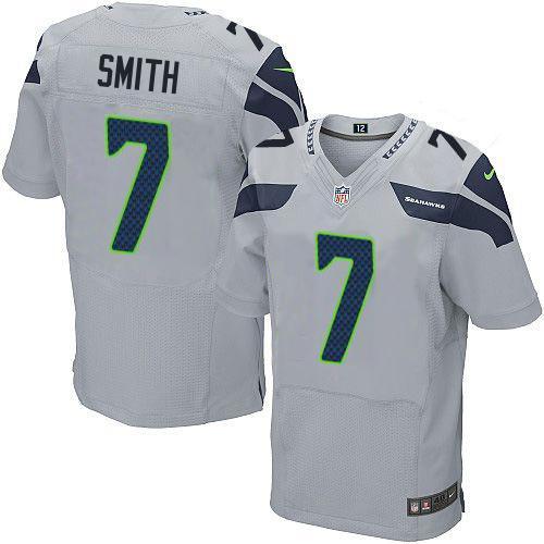 Nike Seahawks #7 Geno Smith Gray Nike Stitched NFL Elite Jersey