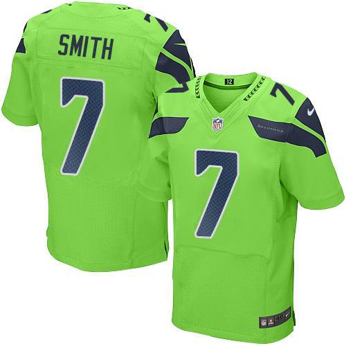 Nike Seahawks #7 Geno Smith Green Stitched NFL Elite Rush Jersey