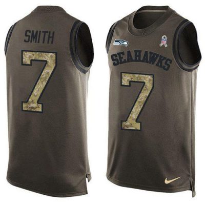 Nike Seahawks #7 Geno Smith Green Stitched NFL Limited Salute To Service Tank Top Jersey