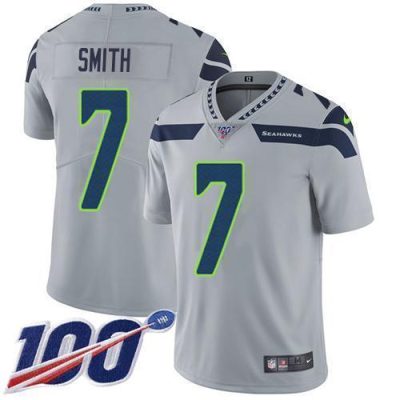 Nike Seahawks #7 Geno Smith Grey Alternate Stitched NFL 100th Season Vapor Untouchable Limited Jersey