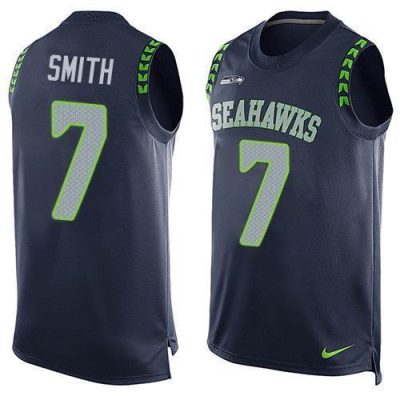 Nike Seahawks #7 Geno Smith Steel Blue Team Color Stitched NFL Limited Tank Top Jersey