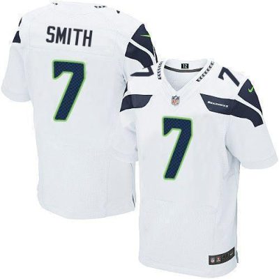 Nike Seahawks #7 Geno Smith White Stitched NFL Elite Jersey