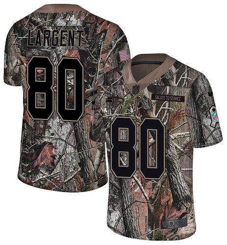 Nike Seahawks #80 Steve Largent Camo Stitched NFL Limited Rush Realtree Jersey