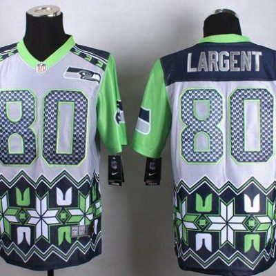 Nike Seahawks #80 Steve Largent Grey Stitched NFL Elite Noble Fashion Jersey