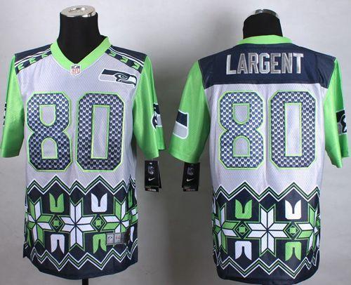 Nike Seahawks #80 Steve Largent Grey Stitched NFL Elite Noble Fashion Jersey