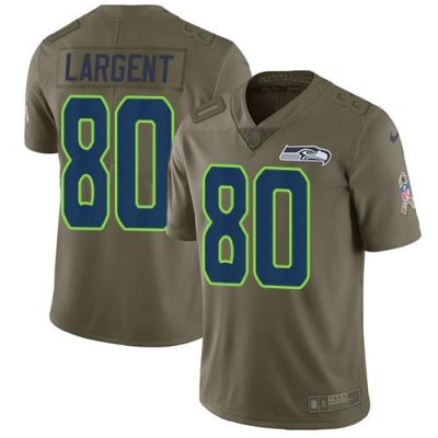 Nike Seahawks #80 Steve Largent Olive Stitched NFL Limited 2017 Salute To Service Jersey
