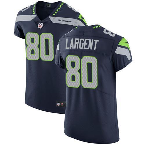 Nike Seahawks #80 Steve Largent Steel Blue Team Color Stitched NFL Vapor Untouchable Elite Jersey