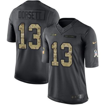 Nike Seattle Seahawks #13 Phillip Dorsett Black Stitched NFL Limited 2016 Salute to Service Jersey