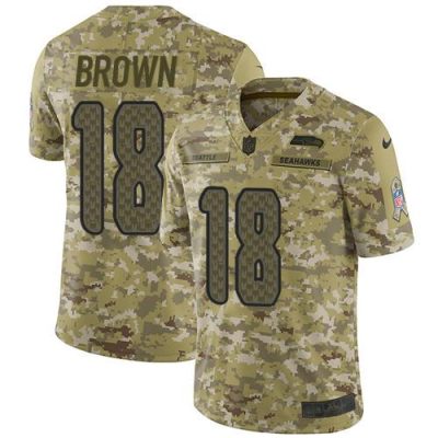 Nike Seattle Seahawks #18 Jaron Brown Camo Stitched NFL Limited 2018 Salute To Service Jersey