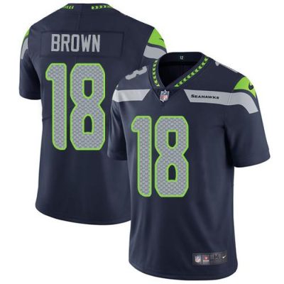 Nike Seattle Seahawks #18 Jaron Brown Steel Blue Team Color Stitched NFL Vapor Untouchable Limited Jersey