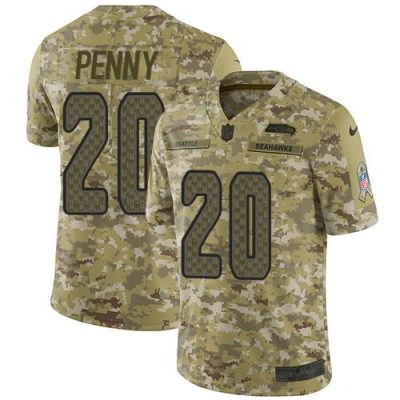 Nike Seattle Seahawks #20 Rashaad Penny Camo Stitched NFL Limited 2018 Salute To Service Jersey