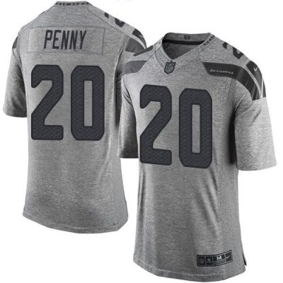 Nike Seattle Seahawks #20 Rashaad Penny Gray Stitched NFL Limited Gridiron Gray Jersey