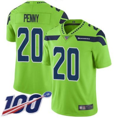 Nike Seattle Seahawks #20 Rashaad Penny Green Stitched NFL Limited Rush 100th Season Jersey