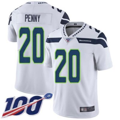 Nike Seattle Seahawks #20 Rashaad Penny White Stitched NFL 100th Season Vapor Limited Jersey