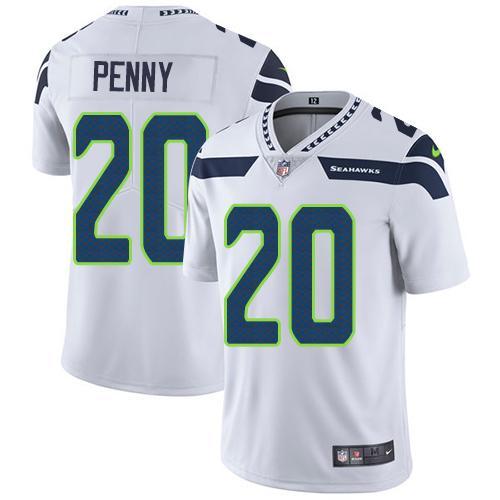 Nike Seattle Seahawks #20 Rashaad Penny White Stitched NFL Vapor Untouchable Limited Jersey