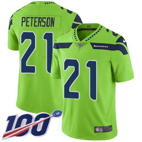 Nike Seattle Seahawks #21 Adrian Peterson Green Stitched NFL Limited Rush 100th Season Jersey