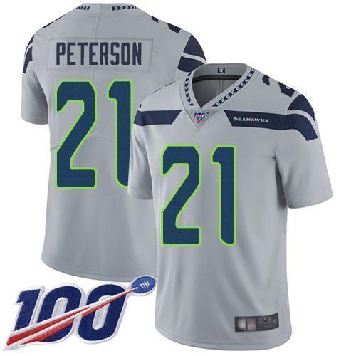 Nike Seattle Seahawks #21 Adrian Peterson Grey Alternate Stitched NFL 100th Season Vapor Untouchable Limited Jersey