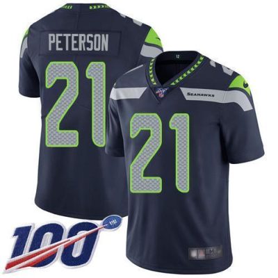 Nike Seattle Seahawks #21 Adrian Peterson Steel Blue Team Color Stitched NFL 100th Season Vapor Untouchable Limited Jersey