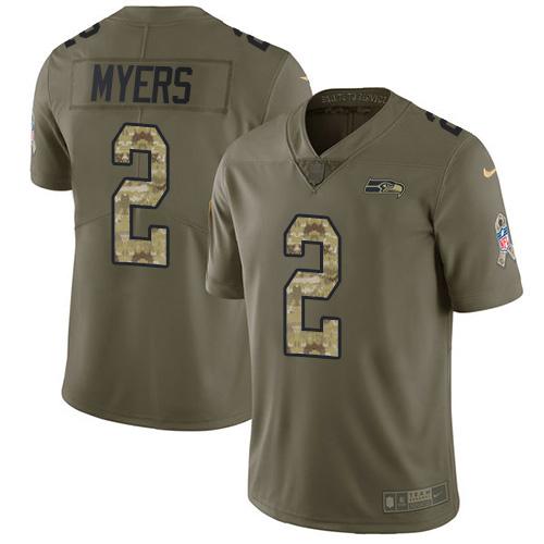 Nike Seattle Seahawks #2 Jason Myers Olive/Camo Stitched NFL Limited 2017 Salute To Service Jersey