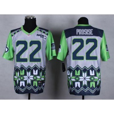 Nike Seattle Seahawks #22 C. J. Prosise Grey Stitched NFL Elite Noble Fashion Jersey