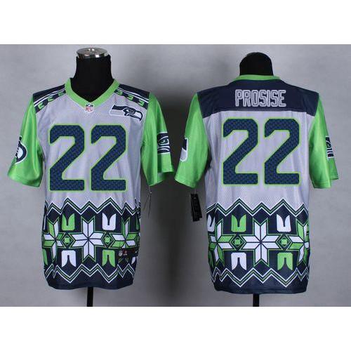 Nike Seattle Seahawks #22 C. J. Prosise Grey Stitched NFL Elite Noble Fashion Jersey