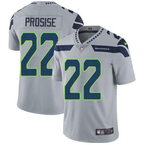 Nike Seattle Seahawks #22 C. J. Prosise Grey Alternate Stitched NFL Vapor Untouchable Limited Jersey