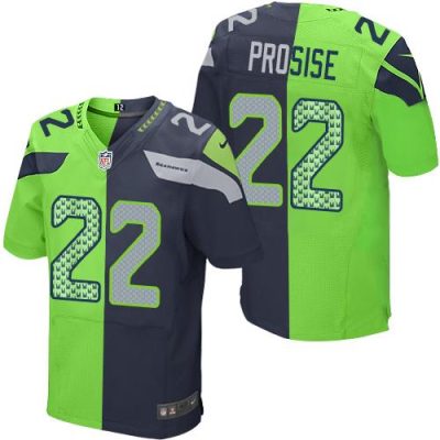 Nike Seattle Seahawks #22 C. J. Prosise Steel Blue/Green Stitched NFL Elite Split Jersey