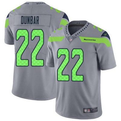 Nike Seattle Seahawks #22 Quinton Dunbar Gray Stitched NFL Limited Inverted Legend Jersey