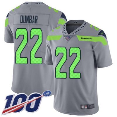 Nike Seattle Seahawks #22 Quinton Dunbar Gray Stitched NFL Limited Inverted Legend 100th Season Jersey