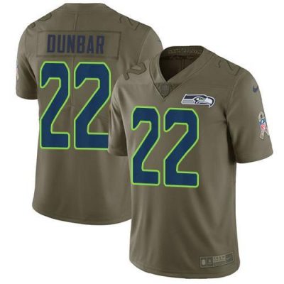 Nike Seattle Seahawks #22 Quinton Dunbar Olive Stitched NFL Limited 2017 Salute To Service Jersey