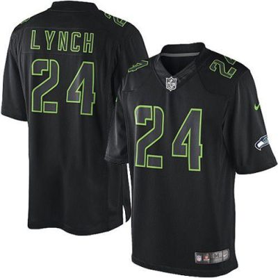 Nike Seattle Seahawks #24 Marshawn Lynch Black Stitched NFL Impact Limited Jersey