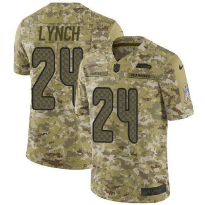 Nike Seattle Seahawks #24 Marshawn Lynch Camo Stitched NFL Limited 2018 Salute To Service Jersey