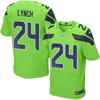 Nike Seattle Seahawks #24 Marshawn Lynch Green Stitched NFL Elite Rush Jersey
