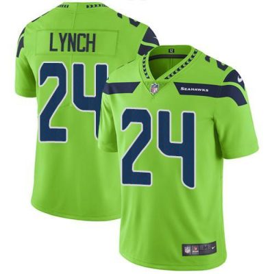 Nike Seattle Seahawks #24 Marshawn Lynch Green Stitched NFL Limited Rush Jersey