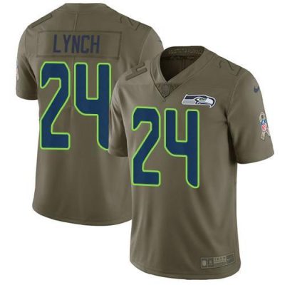 Nike Seattle Seahawks #24 Marshawn Lynch Olive Stitched NFL Limited 2017 Salute to Service Jersey