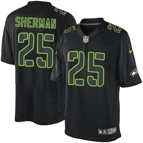 Nike Seattle Seahawks #25 Richard Sherman Black Stitched NFL Impact Limited Jersey