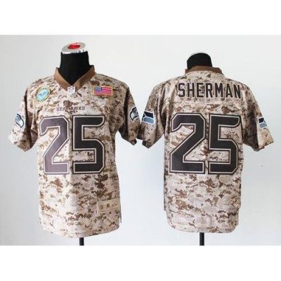 Nike Seattle Seahawks #25 Richard Sherman Camo Stitched NFL New Elite USMC Jersey
