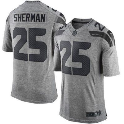 Nike Seattle Seahawks #25 Richard Sherman Gray Stitched NFL Limited Gridiron Gray Jersey