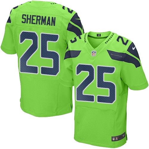 Nike Seattle Seahawks #25 Richard Sherman Green Stitched NFL Elite Rush Jersey