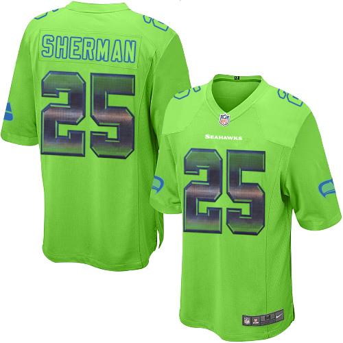 Nike Seattle Seahawks #25 Richard Sherman Green Alternate Stitched NFL Limited Strobe Jersey