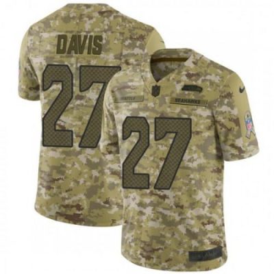 Nike Seattle Seahawks #27 Mike Davis Camo Stitched NFL Limited 2018 Salute To Service Jersey