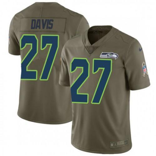 Nike Seattle Seahawks #27 Mike Davis Olive Stitched NFL Limited 2017 Salute to Service Jersey